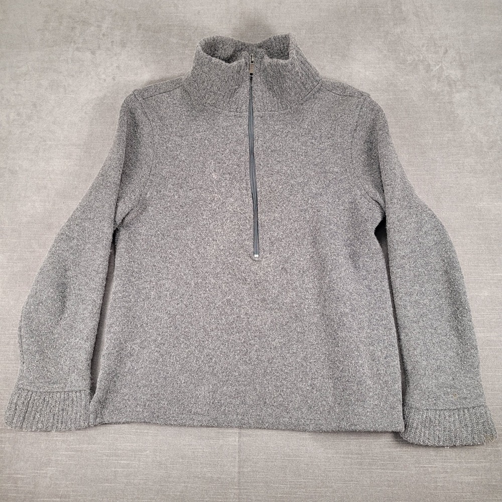 Banana Republic Wool Blend 1/4‎ Zip Pullover Sweater Gray Knit XL